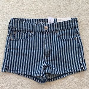 American Eagle Blue/White Stripe Shorts